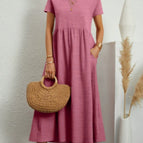 Pink silk blouse / L